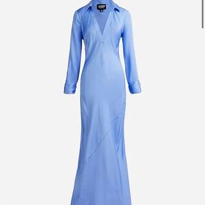 JCREW: Limited-edition maxi collared slip dress in shiny crepe